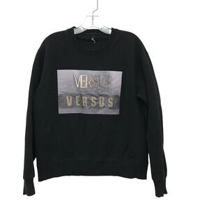VERSACE Versus Men’s Black Gray Logo Sweatshirt Medium Designer